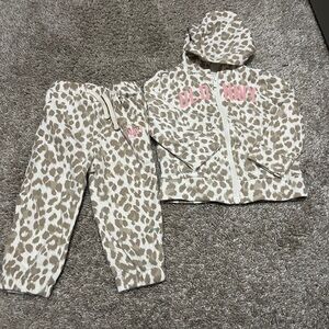 Cheetah print LOGO printed sweatsuit